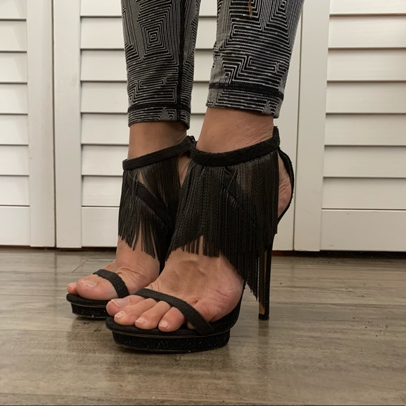 Brian Atwood Shoes - Platform heels with fringe